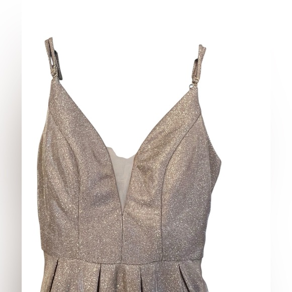 B Darlin Women's Pink Sherri Shine Glittery Fit & Flare Dress Prom Formal - Picture 2 of 10